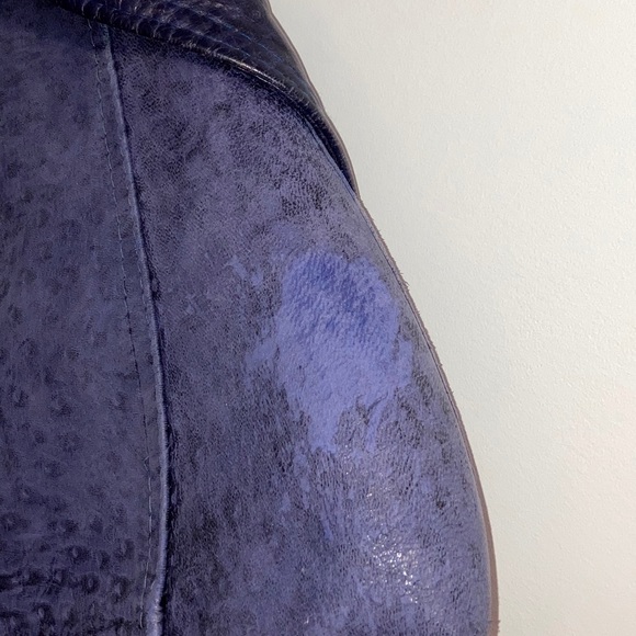 Vintage Mode Elegante Purple Leather Jacket - Picture 6 of 7